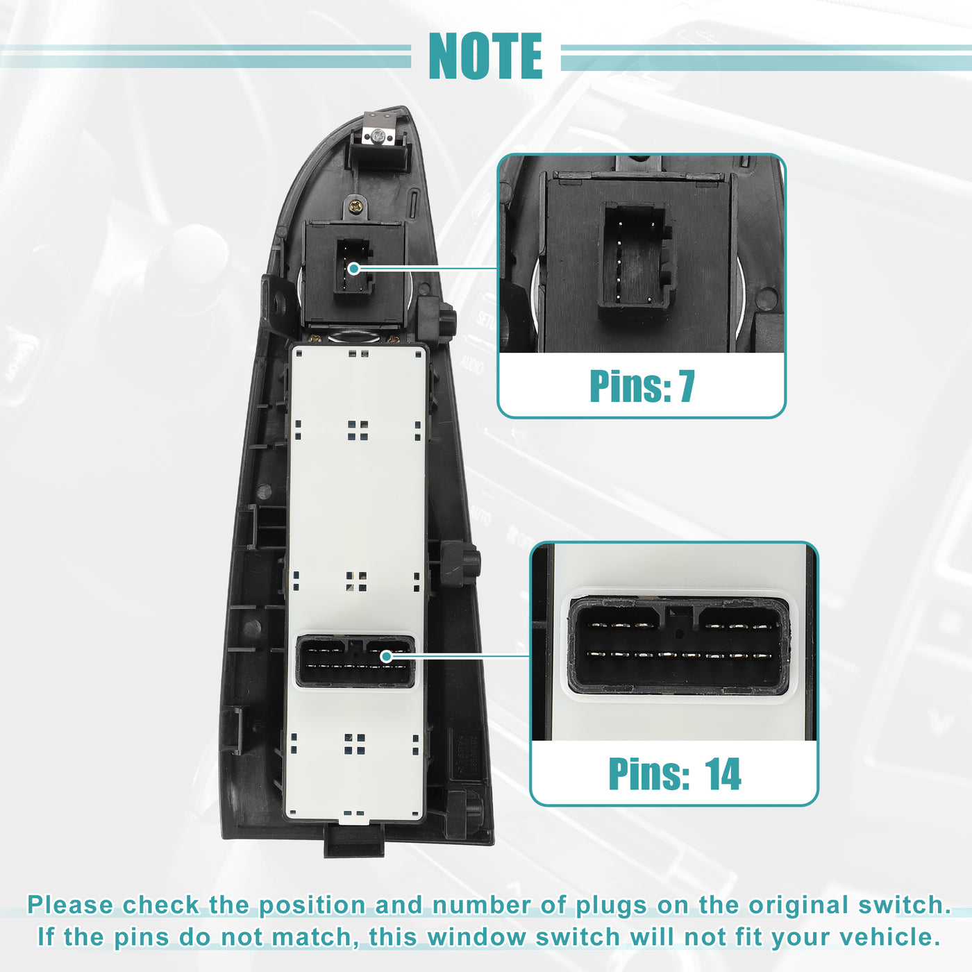 ACROPIX Front Left Driver Side Power Window Switch Fit for Hyundai Elantra 2007-2010 No.935702H1107U - Pack of 1