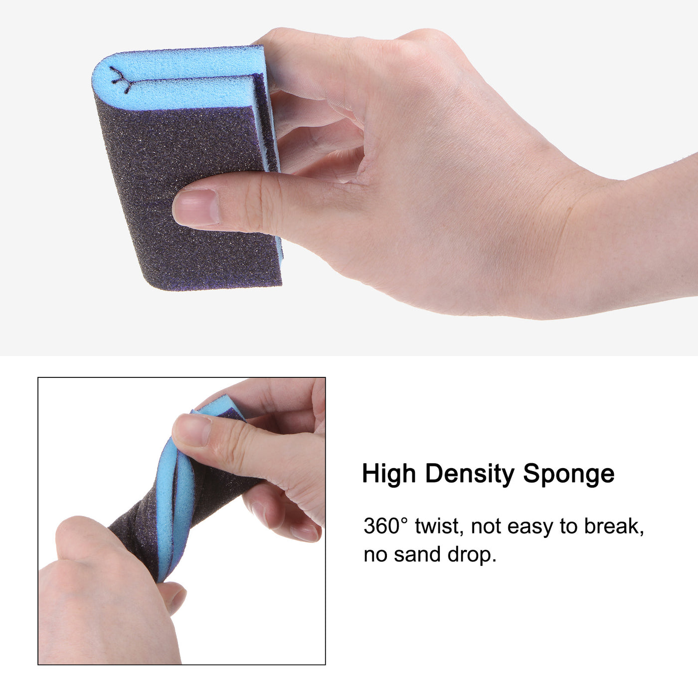 Harfington 16pcs Sanding Sponge Blocks 180-240 Grit Foam Sanding Block 120x100x12mm, Purple