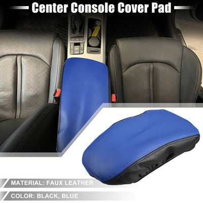 Harfington Car Seat Armrest Cover Interior Protective Lid Storage Covers Trim for Kia Optima 2016-2020 Faux Leather Black Blue