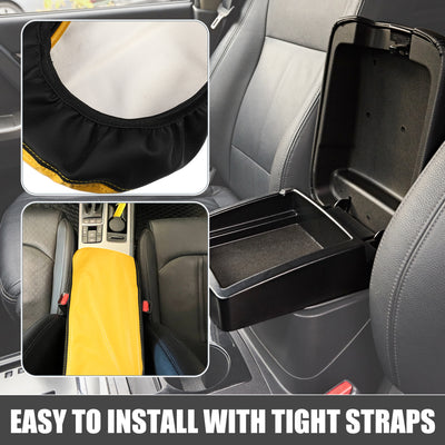 Harfington Car Seat Armrest Cover Interior Protective Lid Storage Covers Trim for Kia Optima 2016-2020 Faux Leather Black Yellow