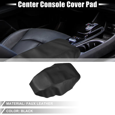 Harfington Car Seat Armrest Cover Interior Protective Lid Storage Covers Trim for Hyundai Sonata 2015-2019 Faux Leather Black