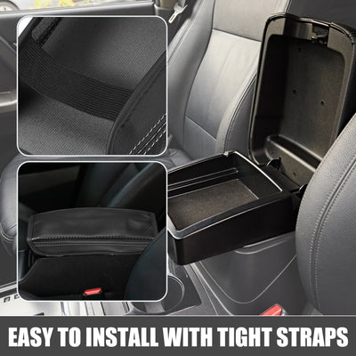 Harfington Car Seat Armrest Cover Interior Protective Lid Storage Covers Trim for Hyundai Tucson 2016-2021 Faux Leather Carbon Fiber Pattern Black