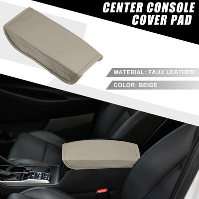 Harfington Car Seat Armrest Cover Interior Protective Lid Storage Covers Trim for Hyundai Tucson 2022 2023 Faux Leather Beige