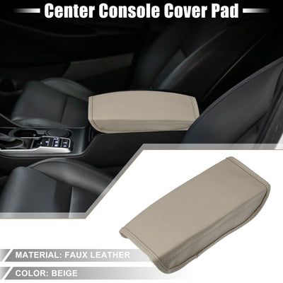 Harfington Car Seat Armrest Cover Interior Protective Lid Storage Covers Trim for Hyundai Tucson 2022 2023 Faux Leather Beige