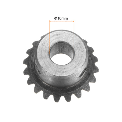 Harfington 2pcs Bevel Gears 1.5M 20 Teeth 10mm Shaft Hole Tapered Bevel Pinion Gear