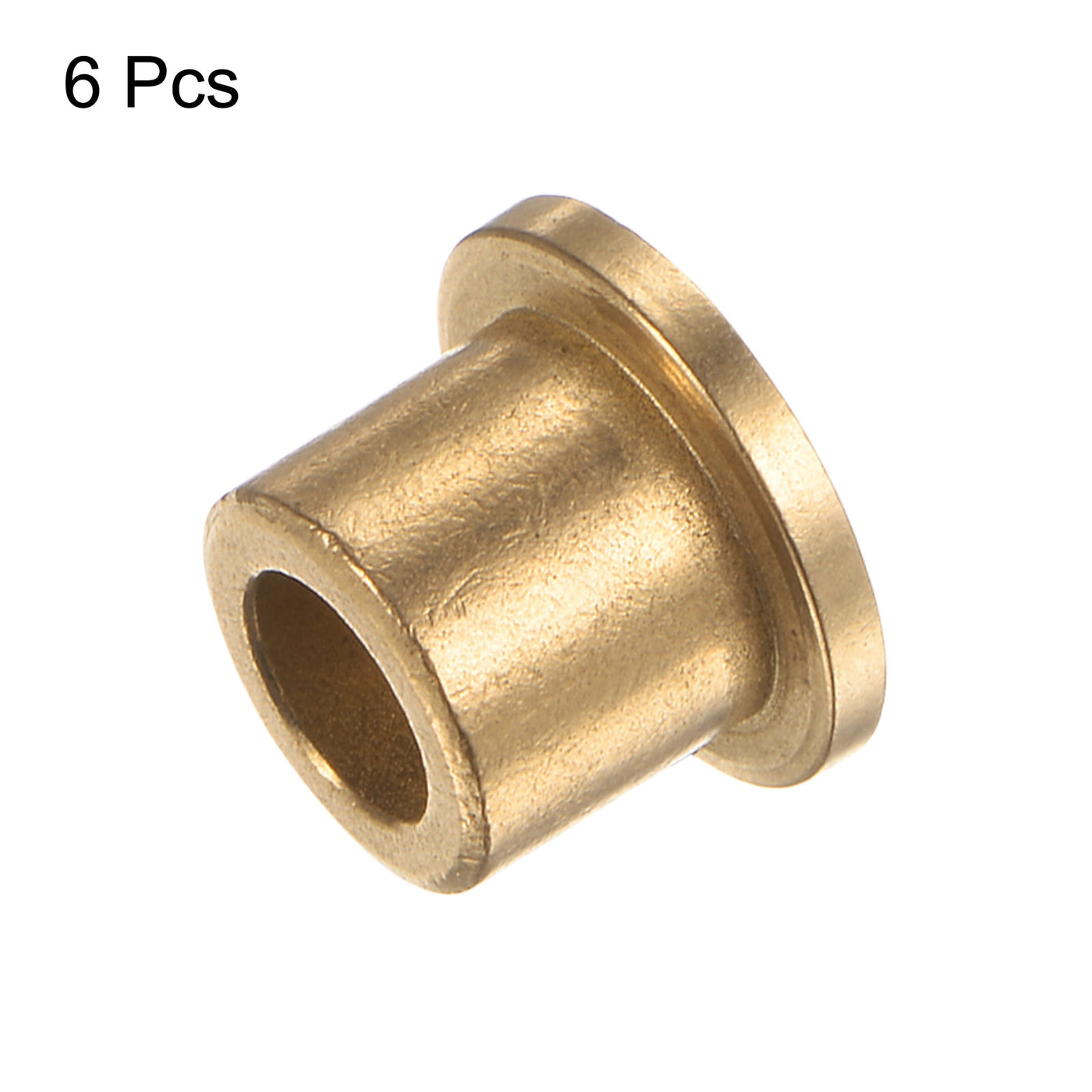 Harfington 6Stk Flansch Lager Hülse 6mm Bohrung 10mm AD 10mm Länge 2mm Flansch Dicke Bronze Buchse Selbstschmierende Gleitbuchsen Hülse für Industrieanlagen