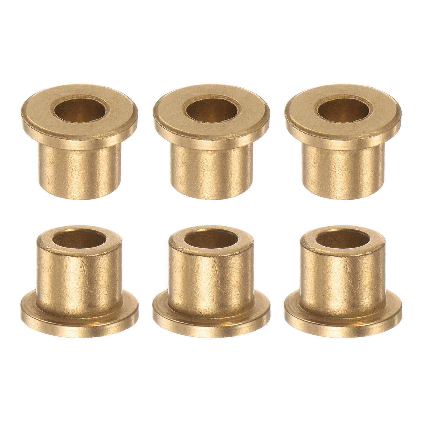 Harfington 6Stk Flansch Lager Hülse 6mm Bohrung 10mm AD 10mm Länge 2mm Flansch Dicke Bronze Buchse Selbstschmierende Gleitbuchsen Hülse für Industrieanlagen