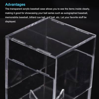 Harfington Baseball Display Case, Autographed Baseball Case Display, Clear Acrylic Display Case Baseball Storage Case for Memorabilia Baseball