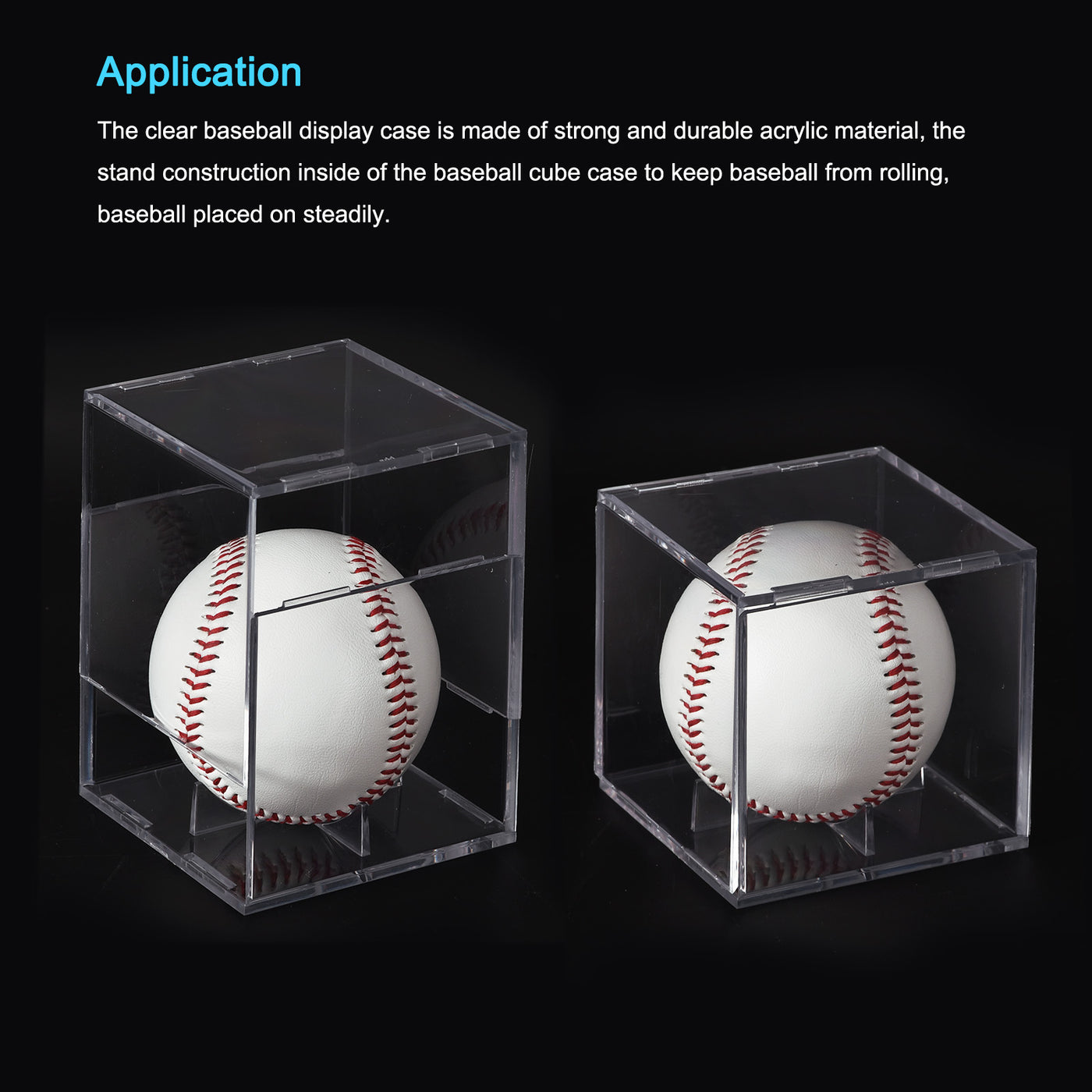 Harfington Baseball Display Case, Autographed Baseball Case Display, Clear Acrylic Display Case Baseball Storage Case for Memorabilia Baseball, Pack of 2