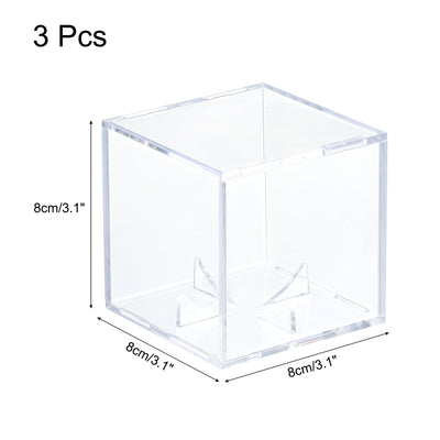 Harfington Baseball Display Case, Autographed Baseball Case Display, Clear Acrylic Display Case Baseball Storage Case for Memorabilia Baseball, Pack of 3