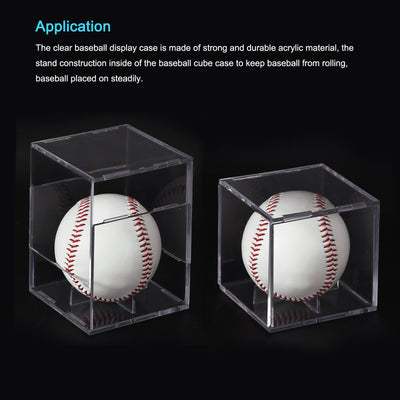 Harfington Baseball Display Case, Autographed Baseball Case Display, Clear Acrylic Display Case Baseball Storage Case for Memorabilia Baseball, Pack of 6