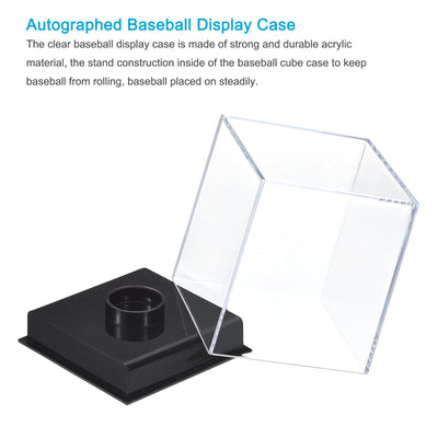 Harfington Baseball Display Case, Acrylic Cube Baseball Storage Case, Clear Display Case for Autographed Baseball Memorabilia Baseball