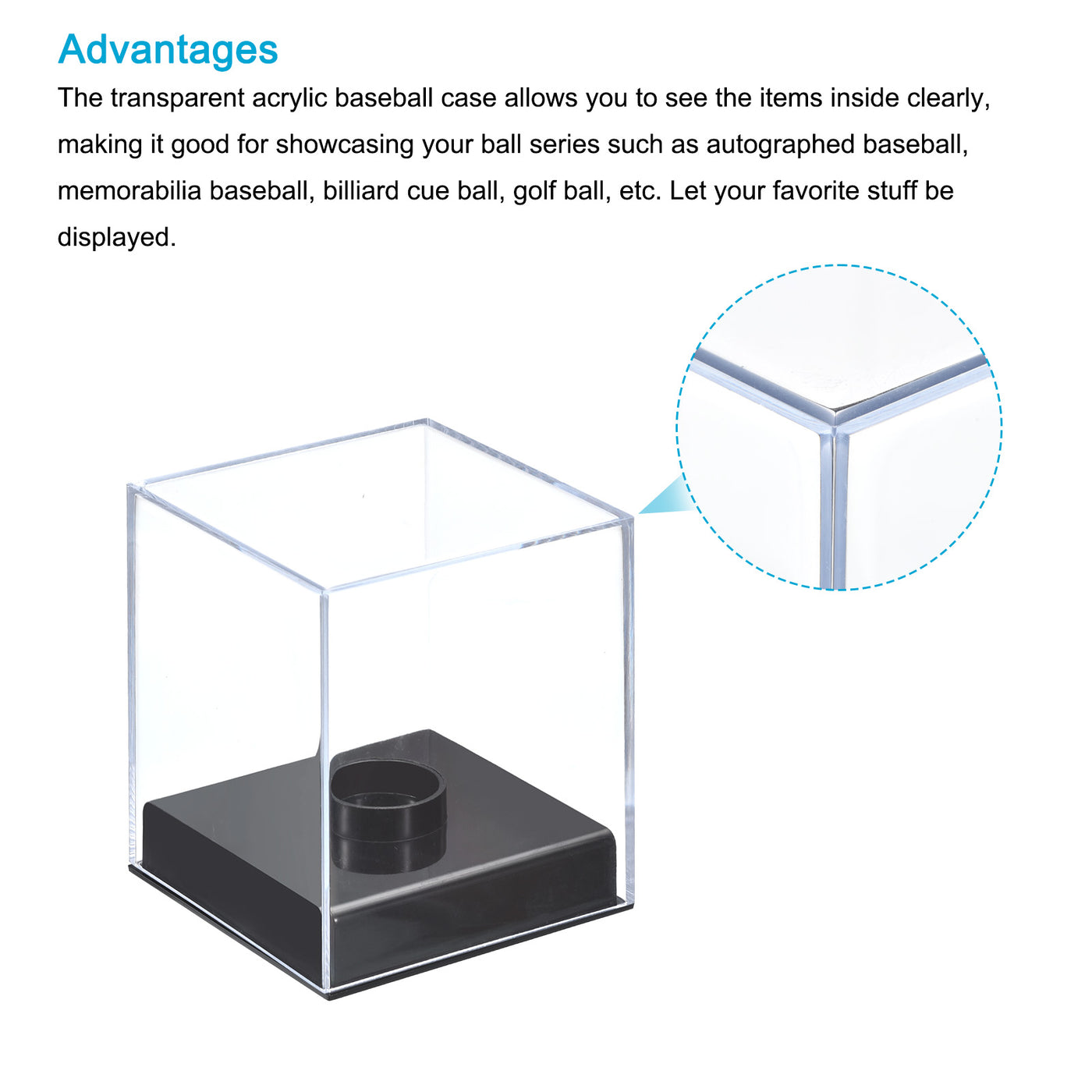 Harfington Baseball Display Case, Acrylic Cube Baseball Storage Case, Clear Display Case for Autographed Baseball Memorabilia Baseball