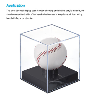 Harfington Baseball Display Case, Acrylic Cube Baseball Storage Case, Clear Display Case for Autographed Baseball Memorabilia Baseball, Pack of 2