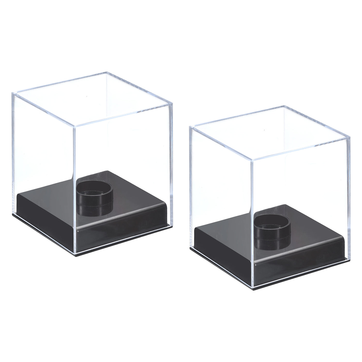 Harfington Baseball Display Case, Acrylic Cube Baseball Storage Case, Clear Display Case for Autographed Baseball Memorabilia Baseball, Pack of 2