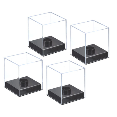 Harfington Baseball Display Case, Acrylic Cube Baseball Storage Case, Clear Display Case for Autographed Baseball Memorabilia Baseball, Pack of 4