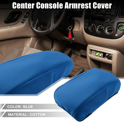 Harfington Car Center Center Console Armrest Cover Interior Protective Lid Storage Covers Trim for Ford Bronco Sport 2021-2023 Blue