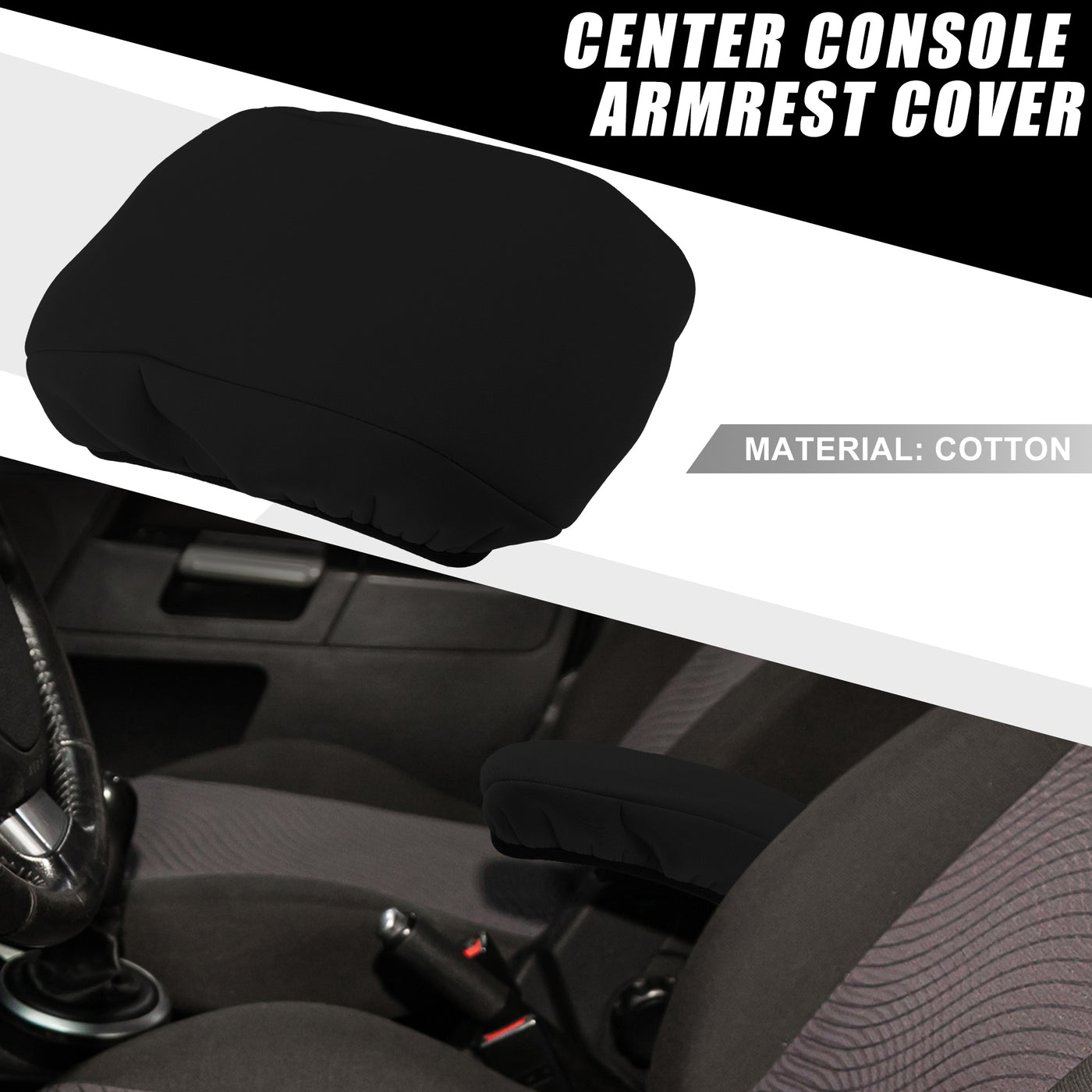 A ABSOPRO Car Center Center Console Armrest Cover Interior Protective Lid Storage Covers Trim for Ford Fusion 2017-2020 Black