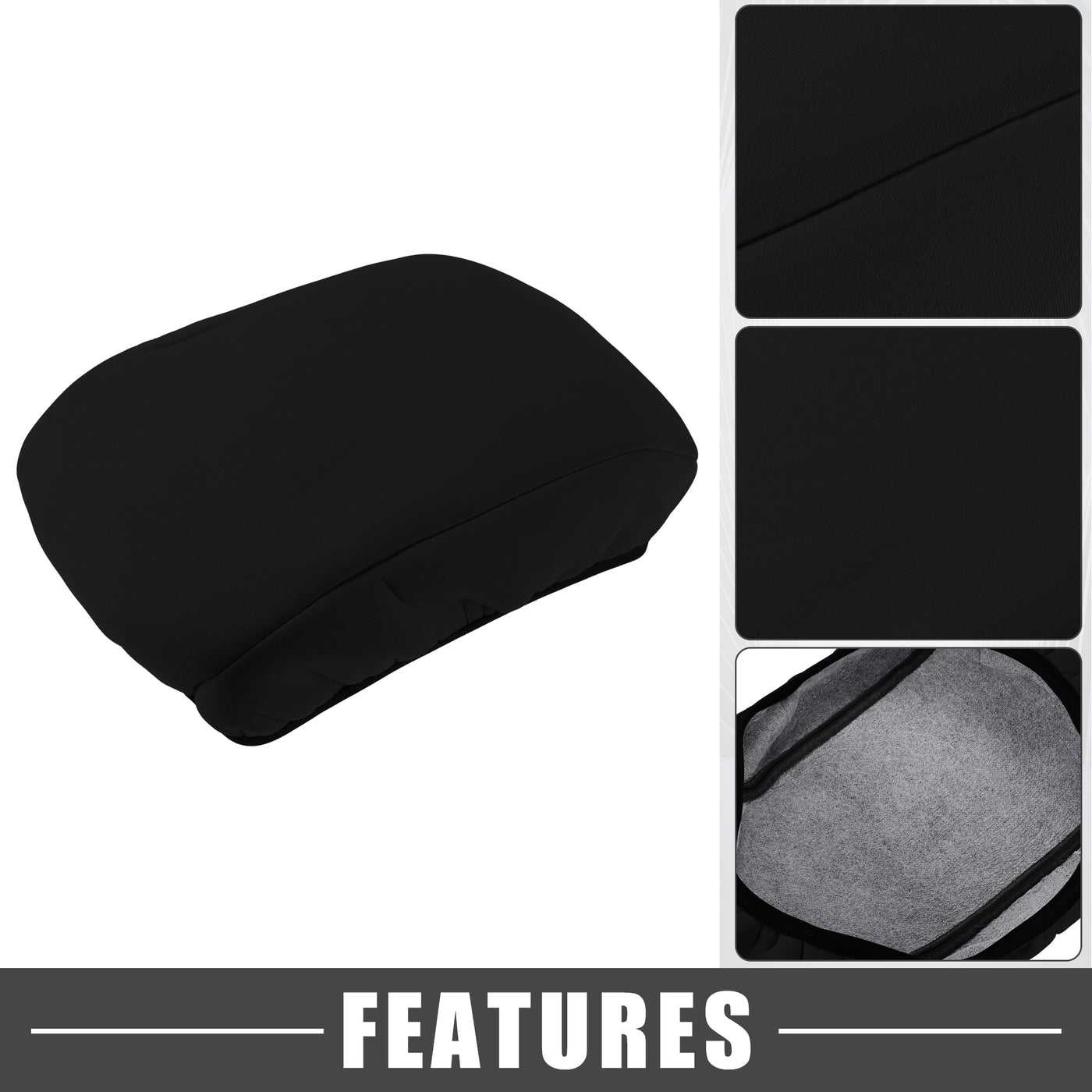 A ABSOPRO Car Center Center Console Armrest Cover Interior Protective Lid Storage Covers Trim for Ford Fusion 2017-2020 Black