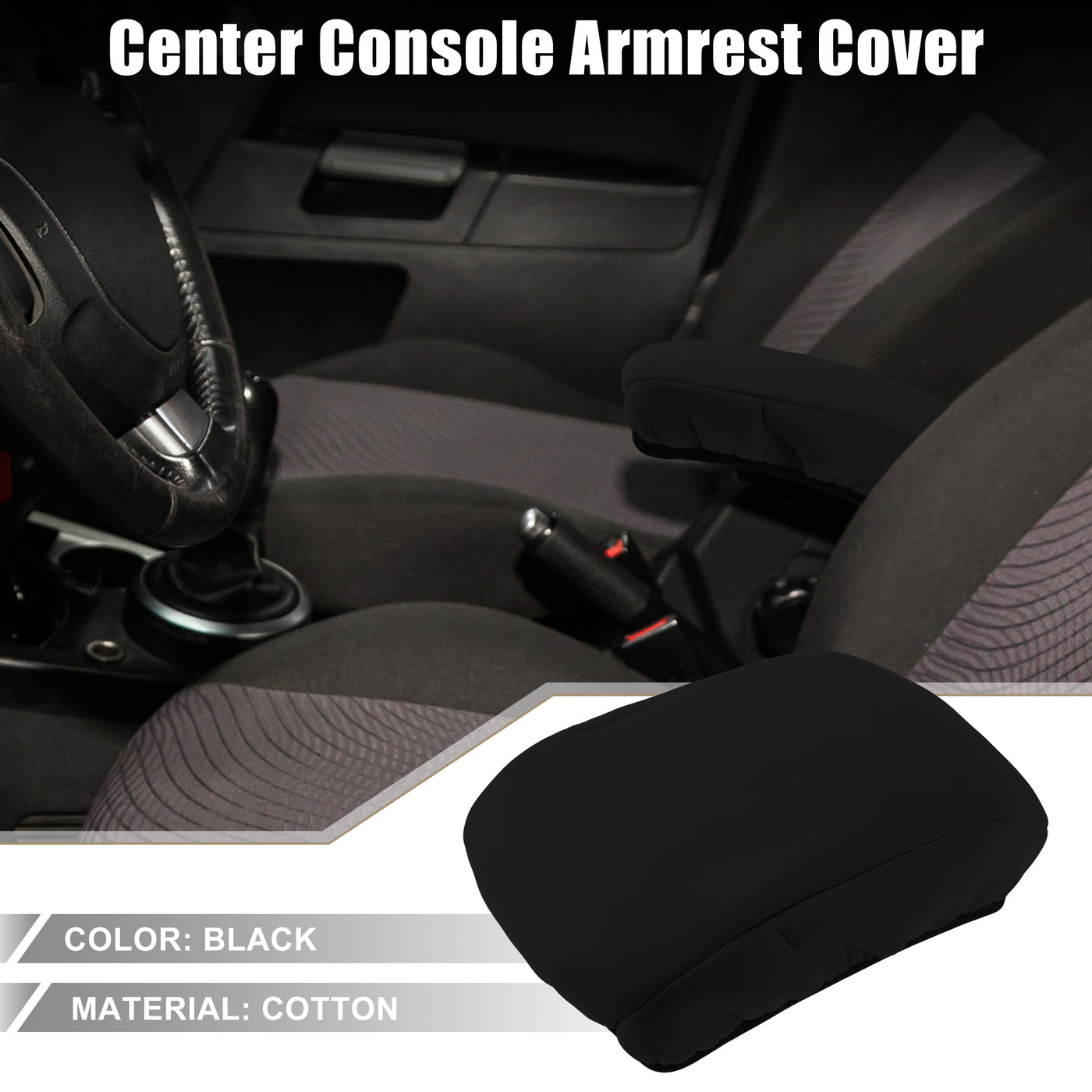 A ABSOPRO Car Center Center Console Armrest Cover Interior Protective Lid Storage Covers Trim for Ford Fusion 2017-2020 Black