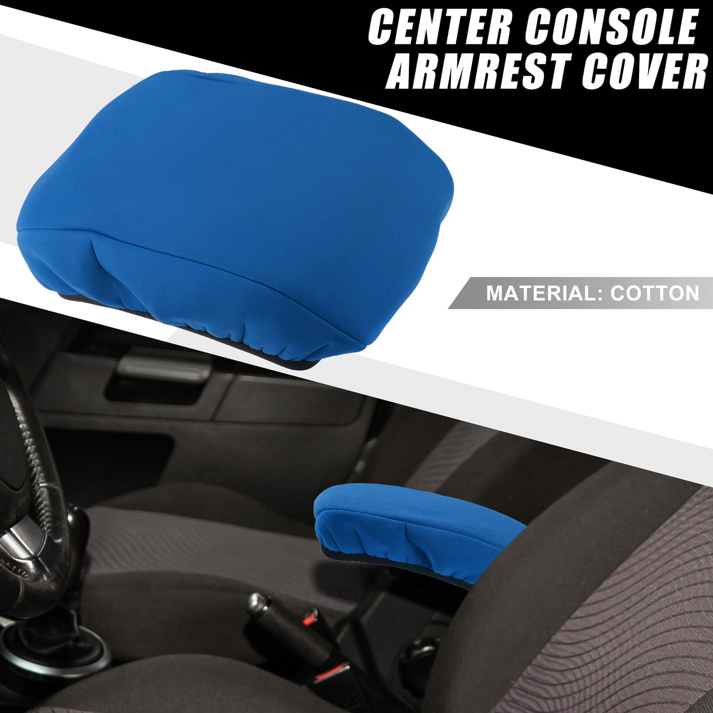 A ABSOPRO Car Center Center Console Armrest Cover Interior Protective Lid Storage Covers Trim for Ford Fusion 2017-2020 Blue