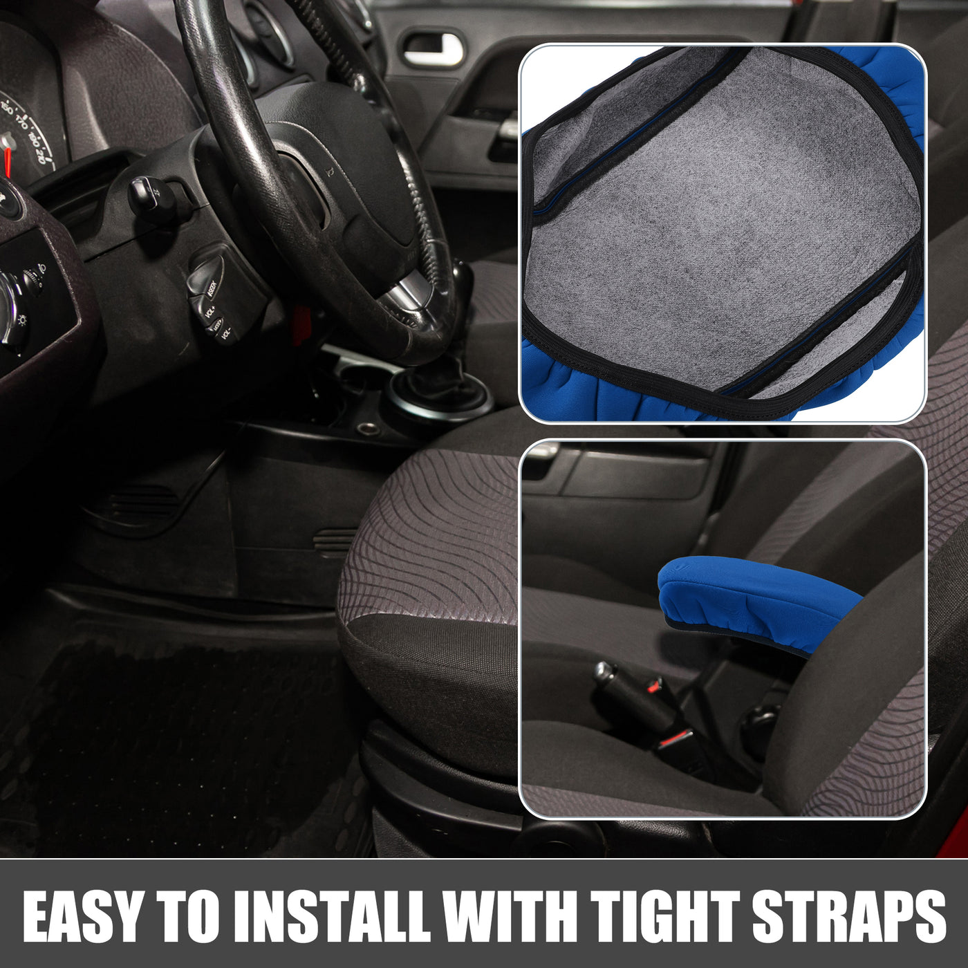 A ABSOPRO Car Center Center Console Armrest Cover Interior Protective Lid Storage Covers Trim for Ford Fusion 2017-2020 Blue