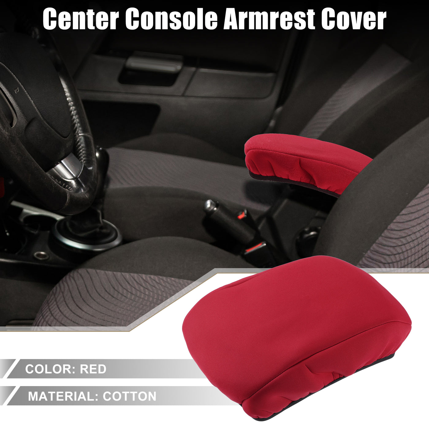 A ABSOPRO Car Center Center Console Armrest Cover Interior Protective Lid Storage Covers Trim for Ford Fusion 2017-2020 Red