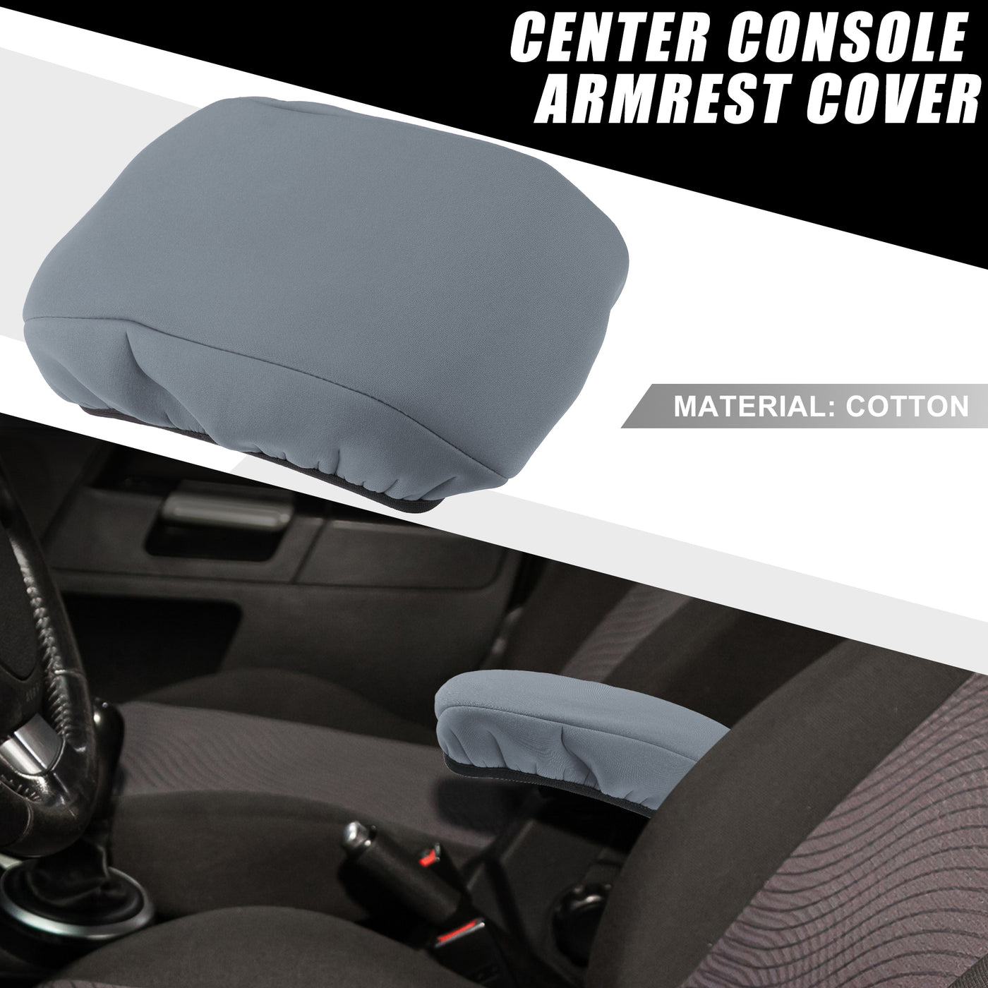 A ABSOPRO Car Center Center Console Armrest Cover Interior Protective Lid Storage Covers Trim for Ford Fusion 2017-2020 Gray