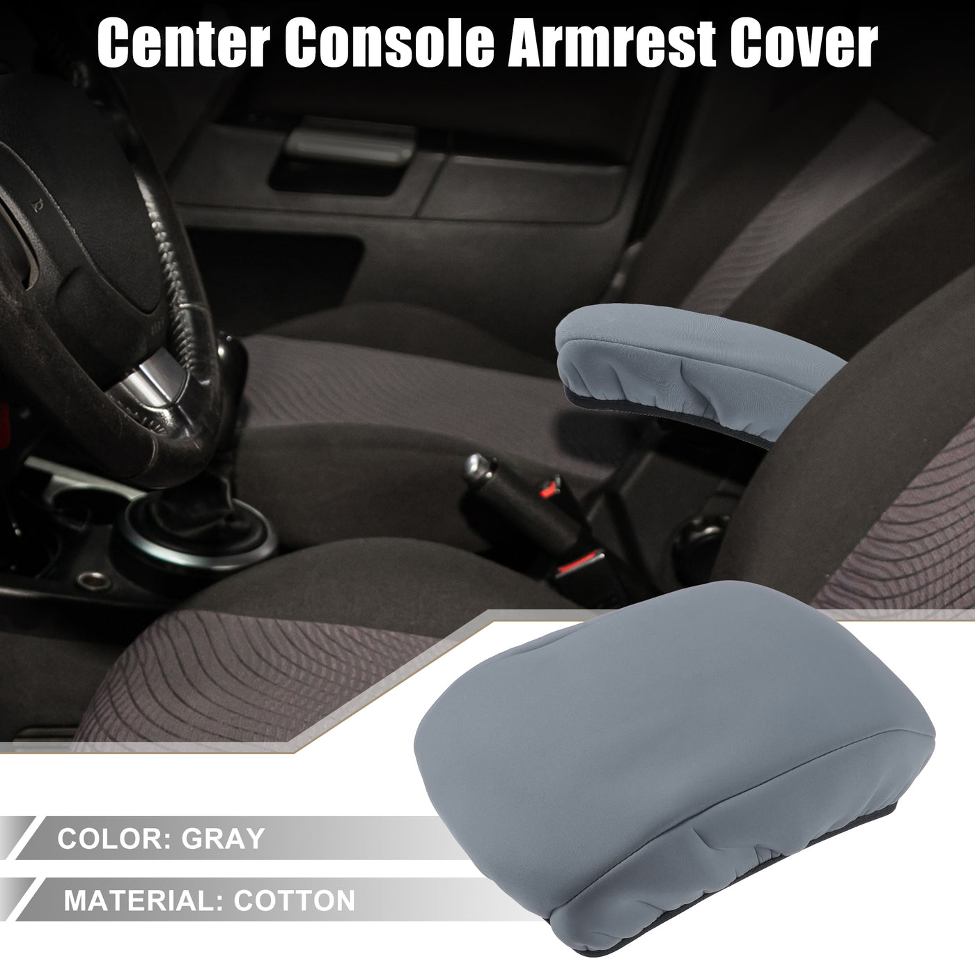 A ABSOPRO Car Center Center Console Armrest Cover Interior Protective Lid Storage Covers Trim for Ford Fusion 2017-2020 Gray