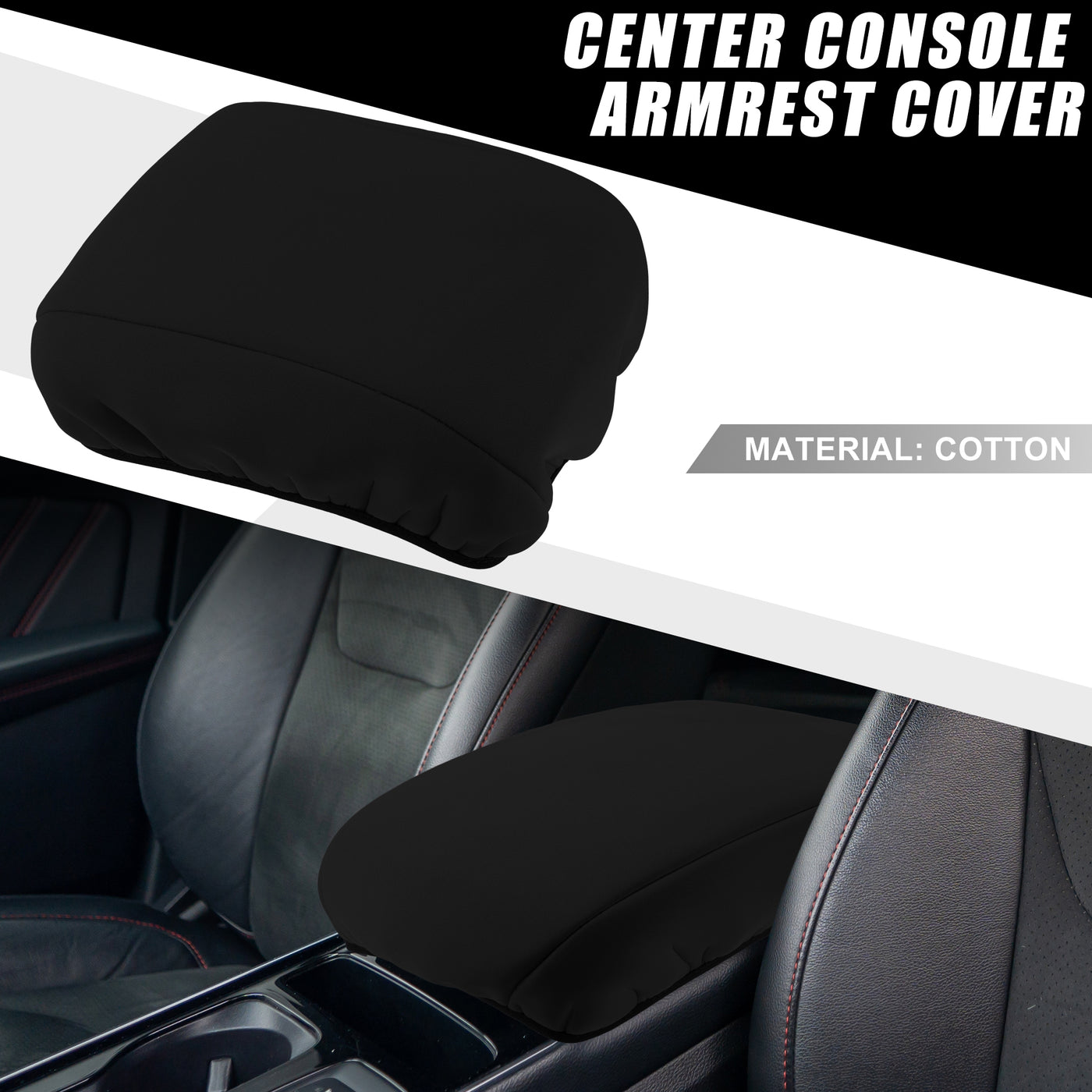 A ABSOPRO Car Center Center Console Armrest Cover Interior Protective Lid Storage Covers Trim for Ford Edge 2011-2014 Black