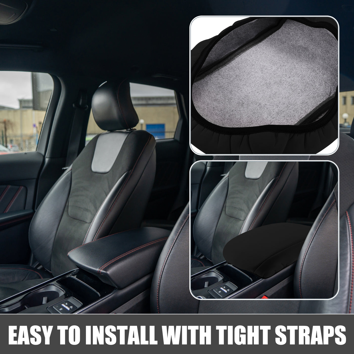 A ABSOPRO Car Center Center Console Armrest Cover Interior Protective Lid Storage Covers Trim for Ford Edge 2011-2014 Black