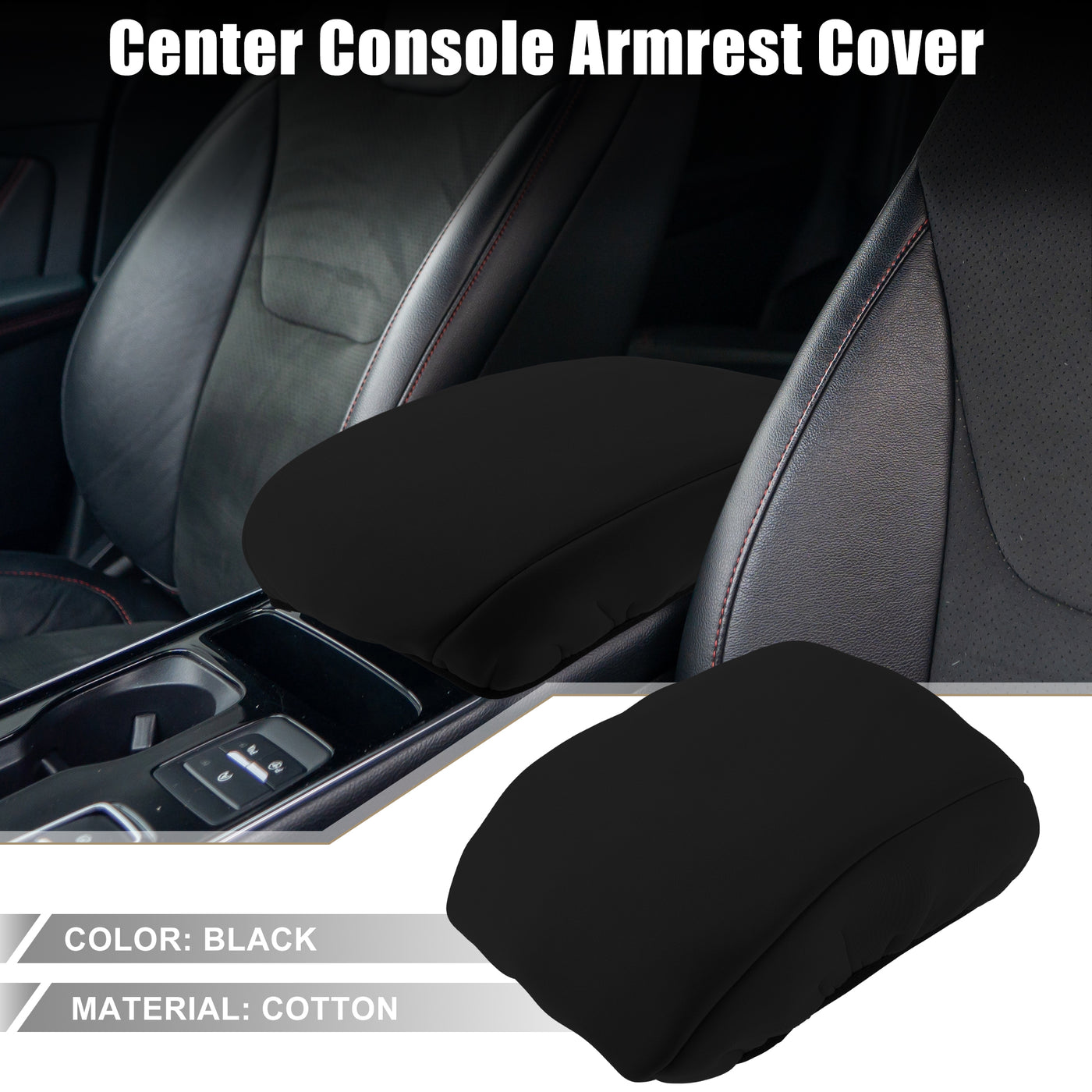 A ABSOPRO Car Center Center Console Armrest Cover Interior Protective Lid Storage Covers Trim for Ford Edge 2011-2014 Black