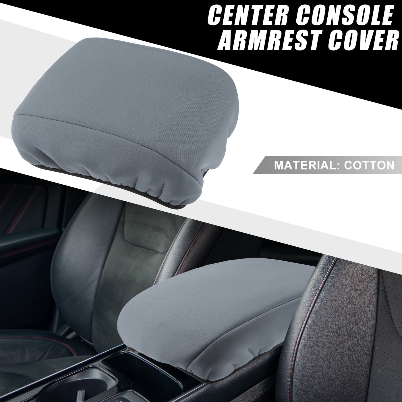 A ABSOPRO Car Center Center Console Armrest Cover Interior Protective Lid Storage Covers Trim for Ford Edge 2011-2014 Gray