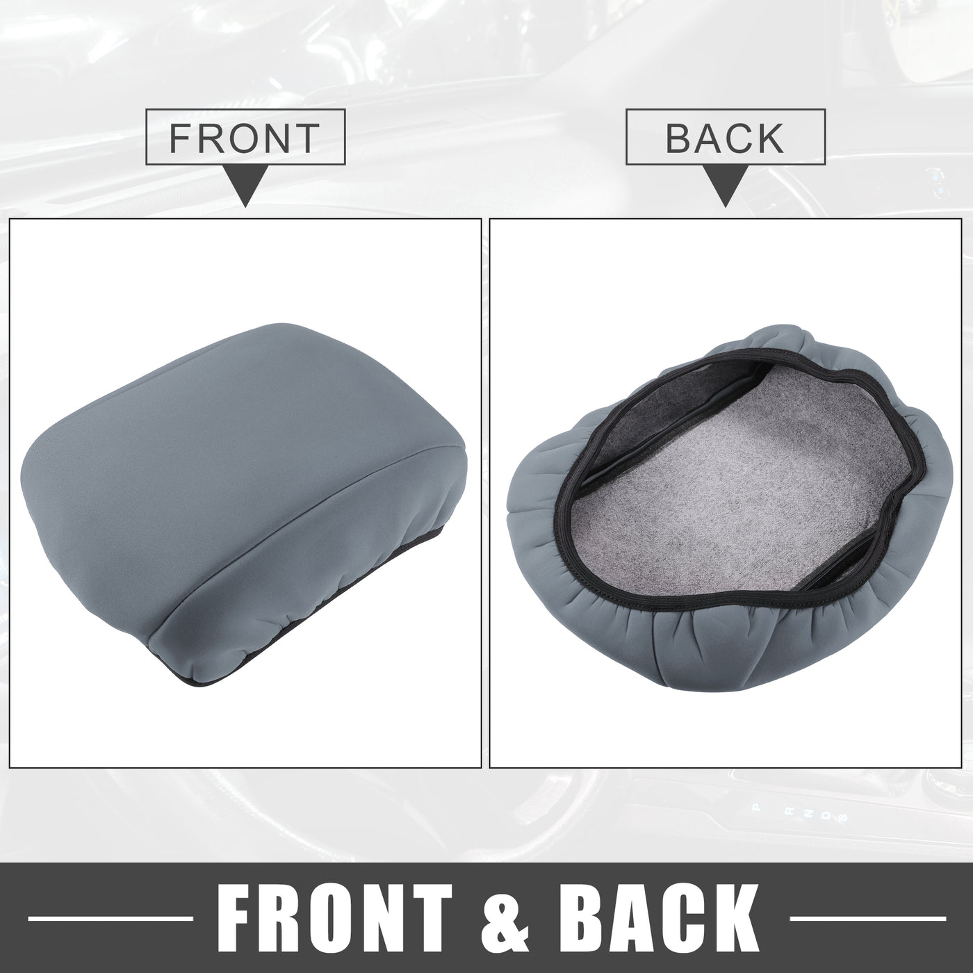 A ABSOPRO Car Center Center Console Armrest Cover Interior Protective Lid Storage Covers Trim for Ford Edge 2011-2014 Gray