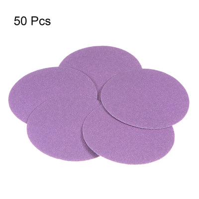 Harfington 50pcs 80 Grit Purple Sanding Discs 3 Inch Hook and Loop Circular Sandpapers