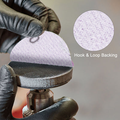 Harfington 50pcs 80 Grit Purple Sanding Discs 3 Inch Hook and Loop Circular Sandpapers