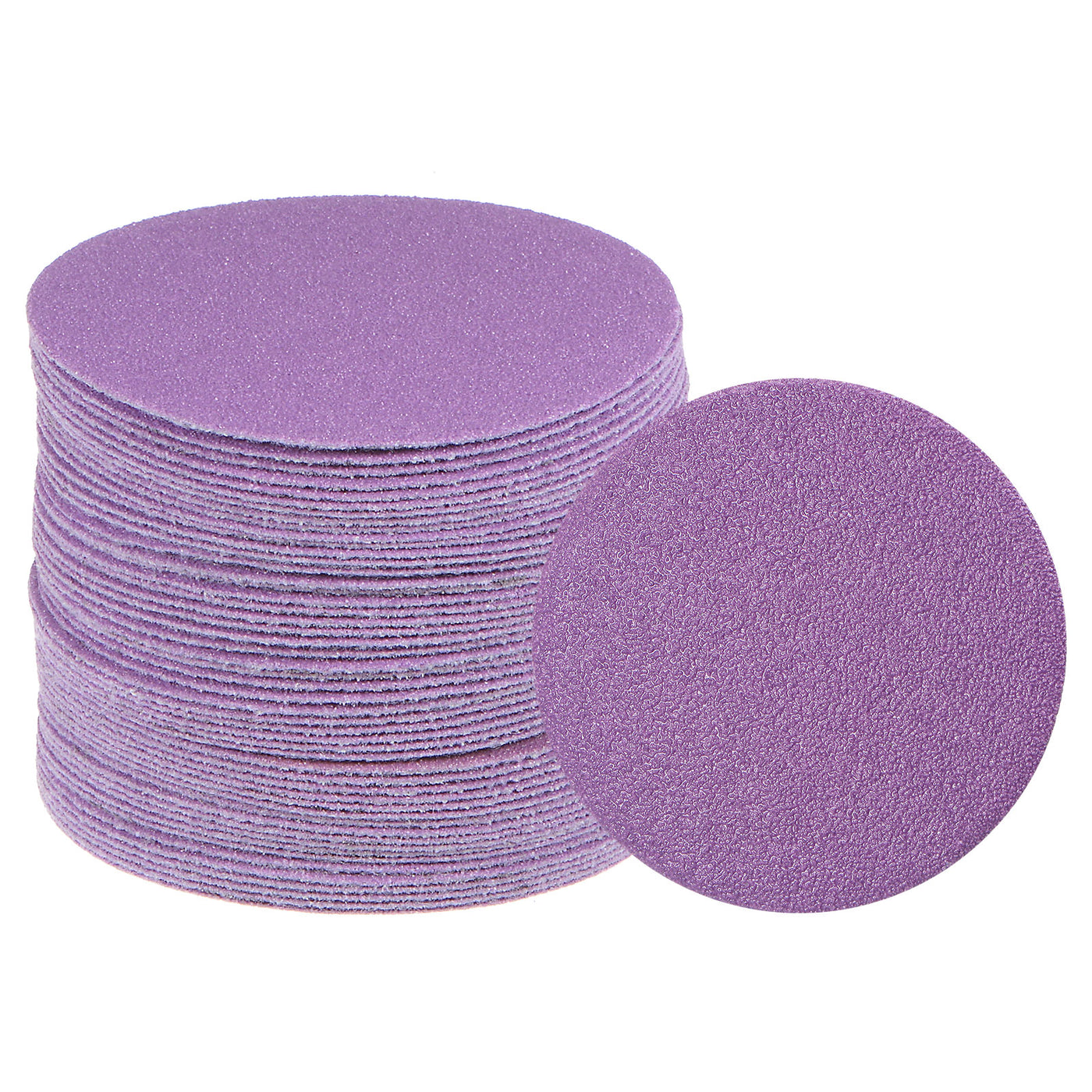 Harfington 50pcs 80 Grit Purple Sanding Discs 3 Inch Hook and Loop Circular Sandpapers