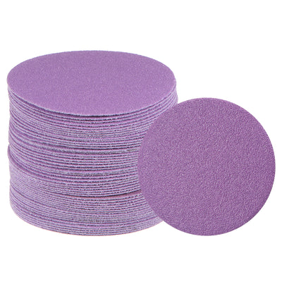 Harfington 50Stk 80 Grit Lila Schleifscheiben 3" Klett-Schleifpapier Professionell Sandpapier Nass-Trocken-Politur für Metall Holz Trockenbau