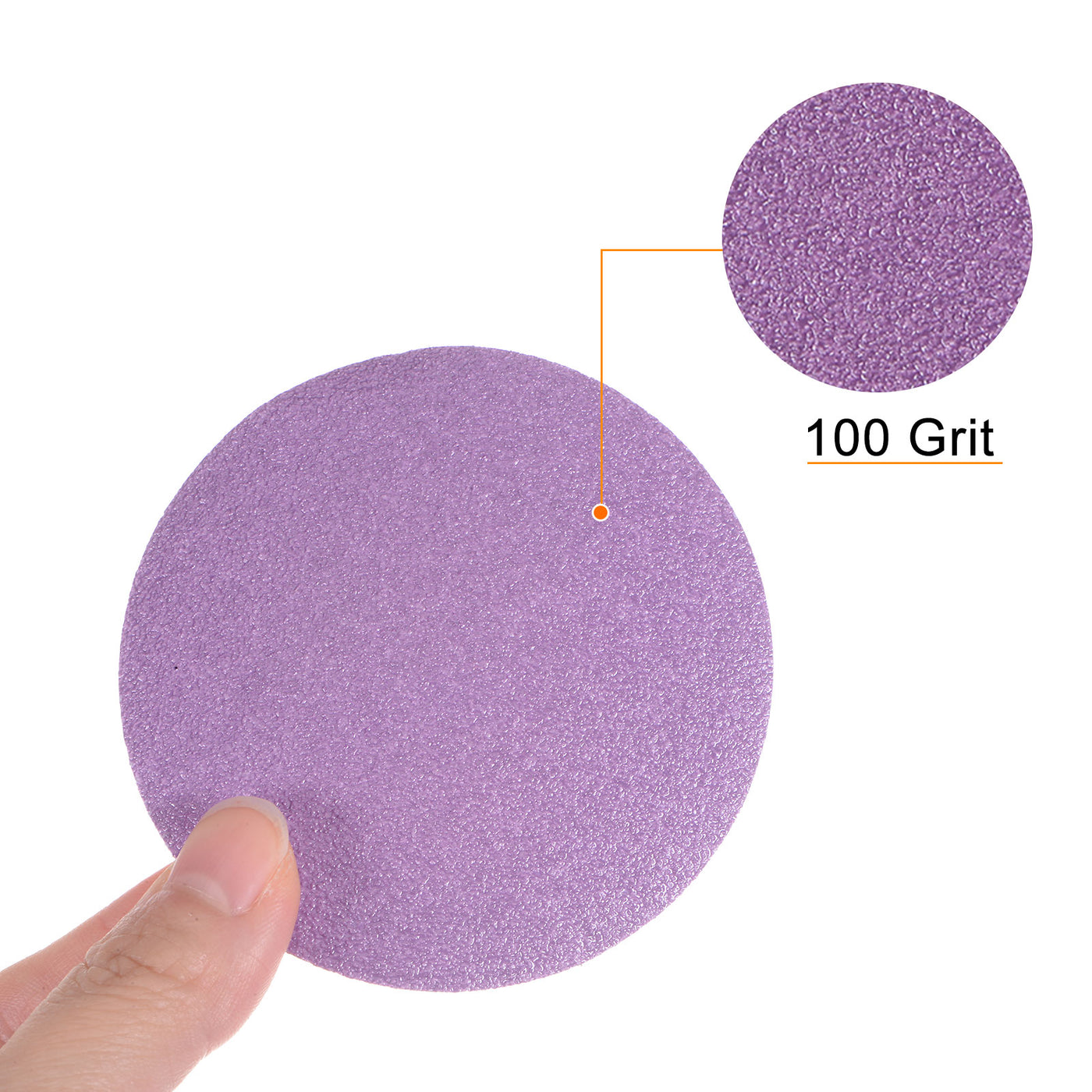 Harfington 50pcs 100 Grit Purple Sanding Discs 3 Inch Hook and Loop Circular Sandpapers