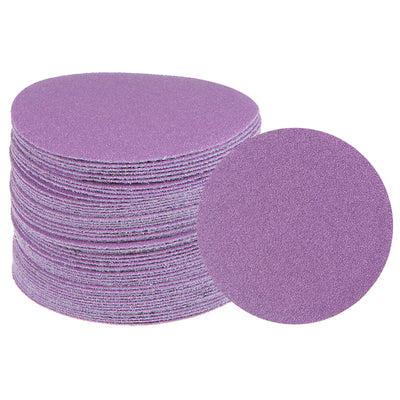 Harfington 50Stk 100 Grit Lila Schleifscheiben 3" Klett-Schleifpapier Professionell Sandpapier Nass-Trocken-Politur für Metall Holz Trockenbau