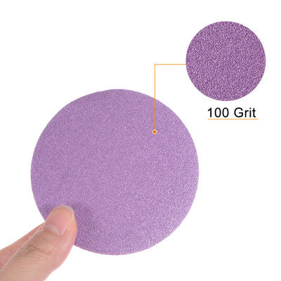 Harfington 40pcs 100 Grit Purple Sanding Discs 3 Inch Hook and Loop Circular Sandpapers