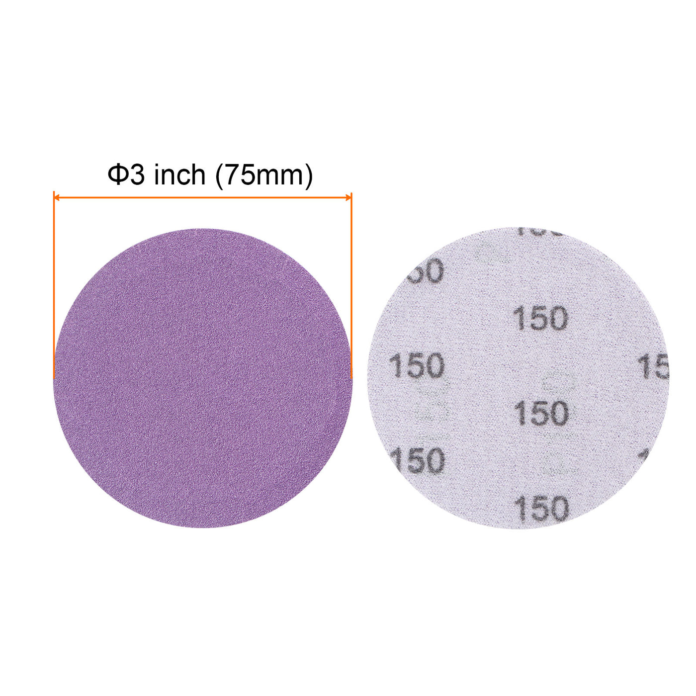 Harfington 40pcs 150 Grit Purple Sanding Discs 3 Inch Hook and Loop Circular Sandpapers