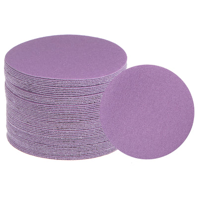 Harfington 50pcs 180 Grit Purple Sanding Discs 3 Inch Hook and Loop Circular Sandpapers