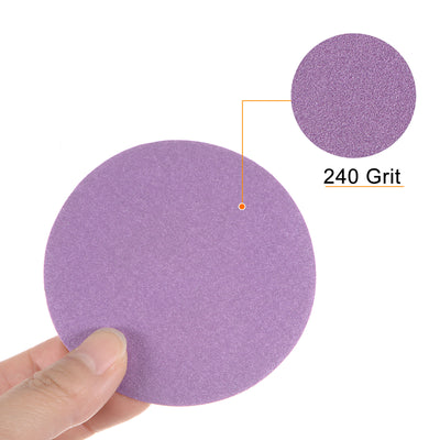 Harfington 50pcs 240 Grit Purple Sanding Discs 3 Inch Hook and Loop Circular Sandpapers