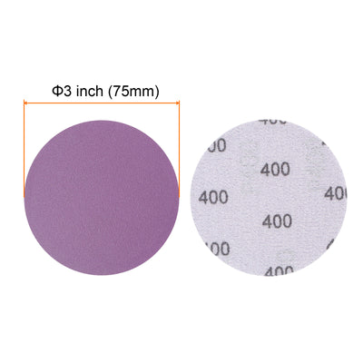 Harfington 40pcs 400 Grit Purple Sanding Discs 3 Inch Hook and Loop Circular Sandpapers