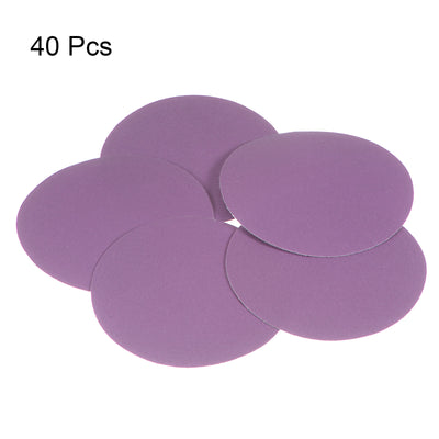 Harfington 40pcs 400 Grit Purple Sanding Discs 3 Inch Hook and Loop Circular Sandpapers