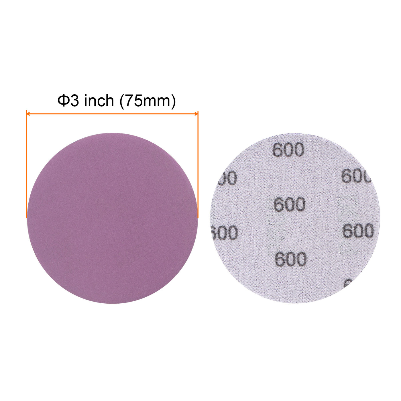 Harfington 50pcs 600 Grit Purple Sanding Discs 3 Inch Hook and Loop Circular Sandpapers