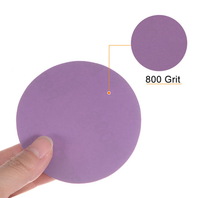 Harfington 50pcs 800 Grit Purple Sanding Discs 3 Inch Hook and Loop Circular Sandpapers