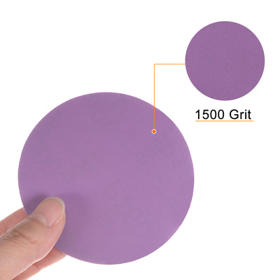 Harfington 50pcs 1500 Grit Purple Sanding Discs 3 Inch Hook and Loop Circular Sandpapers