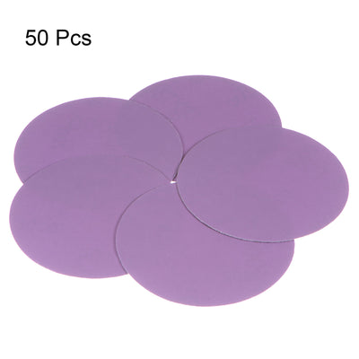 Harfington 50pcs 2000 Grit Purple Sanding Discs 3 Inch Hook and Loop Circular Sandpapers